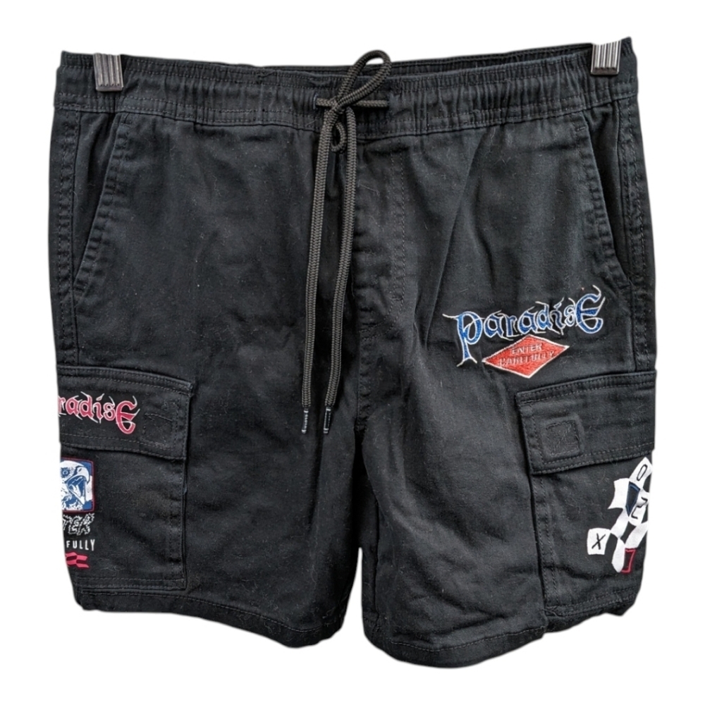 Brooklyn Cloth Drawstring Graphic Cargo Shorts Sz S